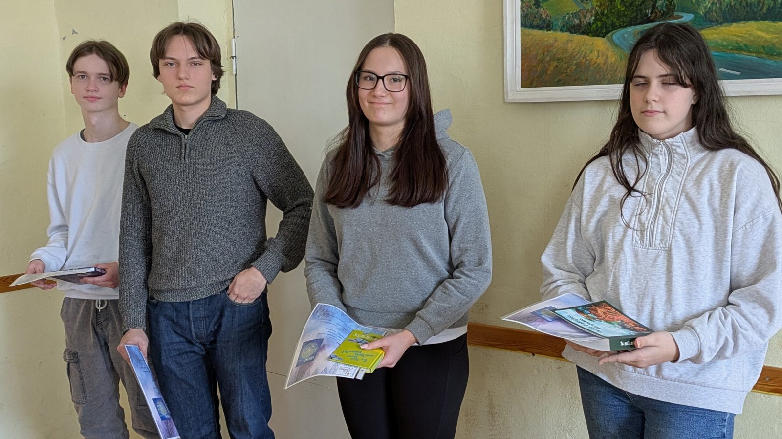 Olimpiādes dalībnieki Lauris, Aleksandrs, Anete, Adele